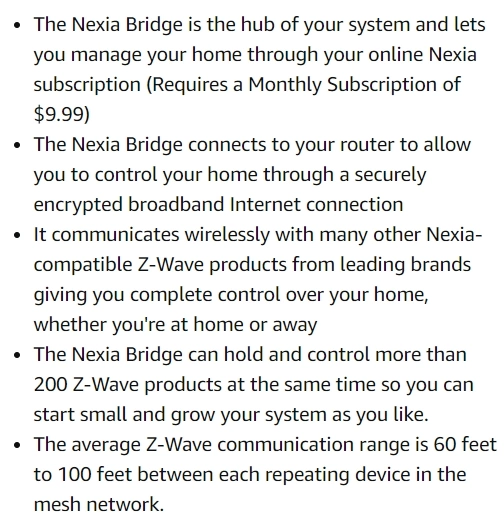 Full Features of Nexia Z-Wave Bridge, Smart Home Hub, BR100