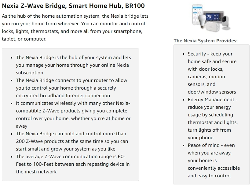 Possible uses of Nexia Z-Wave BR100 Bridge