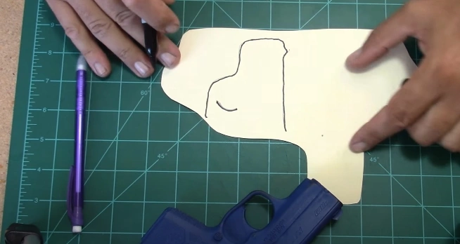 Step Four: Draw the Outline of the Gun on the Pattern