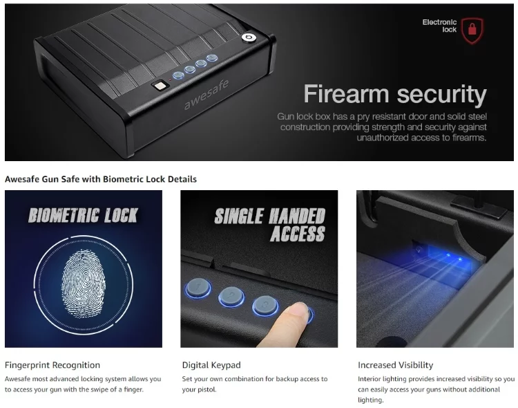 Features and Warranty of awesafe Biometric Gun Safe