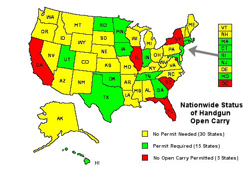 Open Carry Map Of Usa