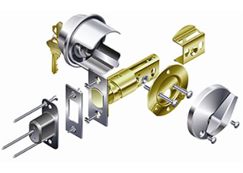 What are the parts of a deadbolt lock?